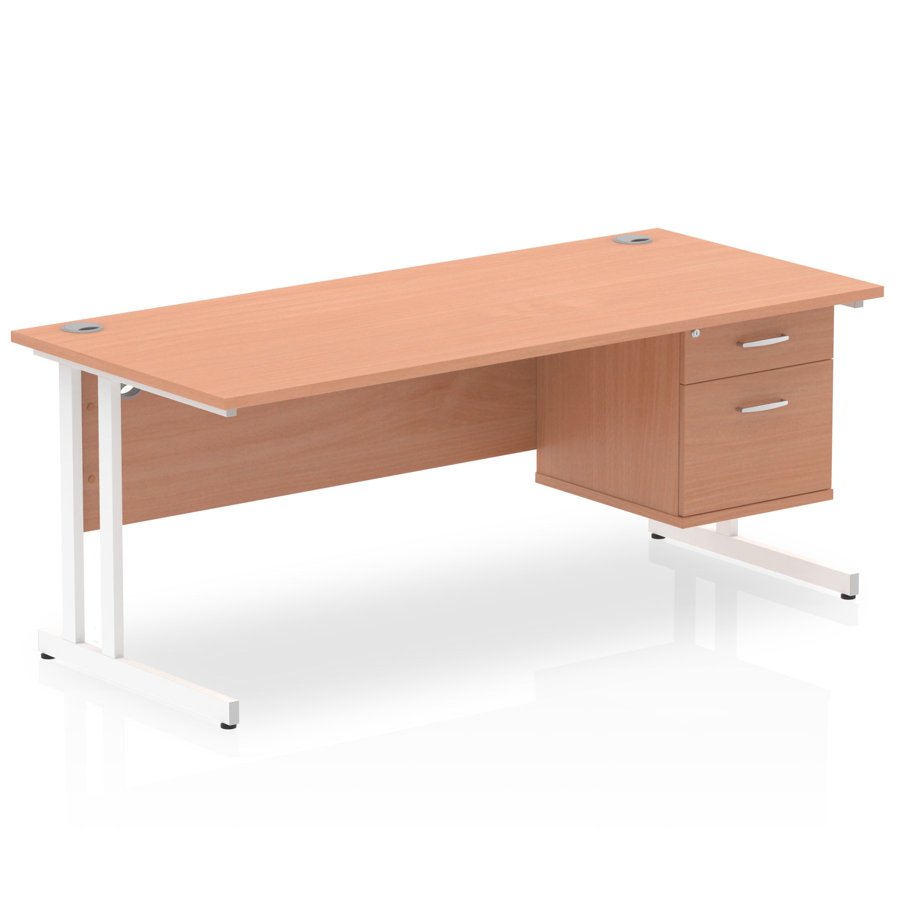 impulse-cantilever-straight-desk-white-frame-with-fixed-pedestal Dynamic  WHITE 160 Wide 2 Drawer & 3 Drawer