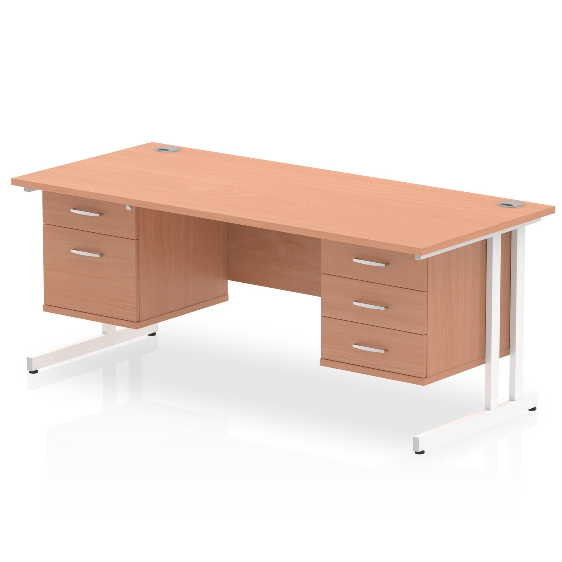 impulse-cantilever-straight-desk-white-frame-with-fixed-pedestal Dynamic  BEECH 160 Wide 2 Drawer & 3 Drawer