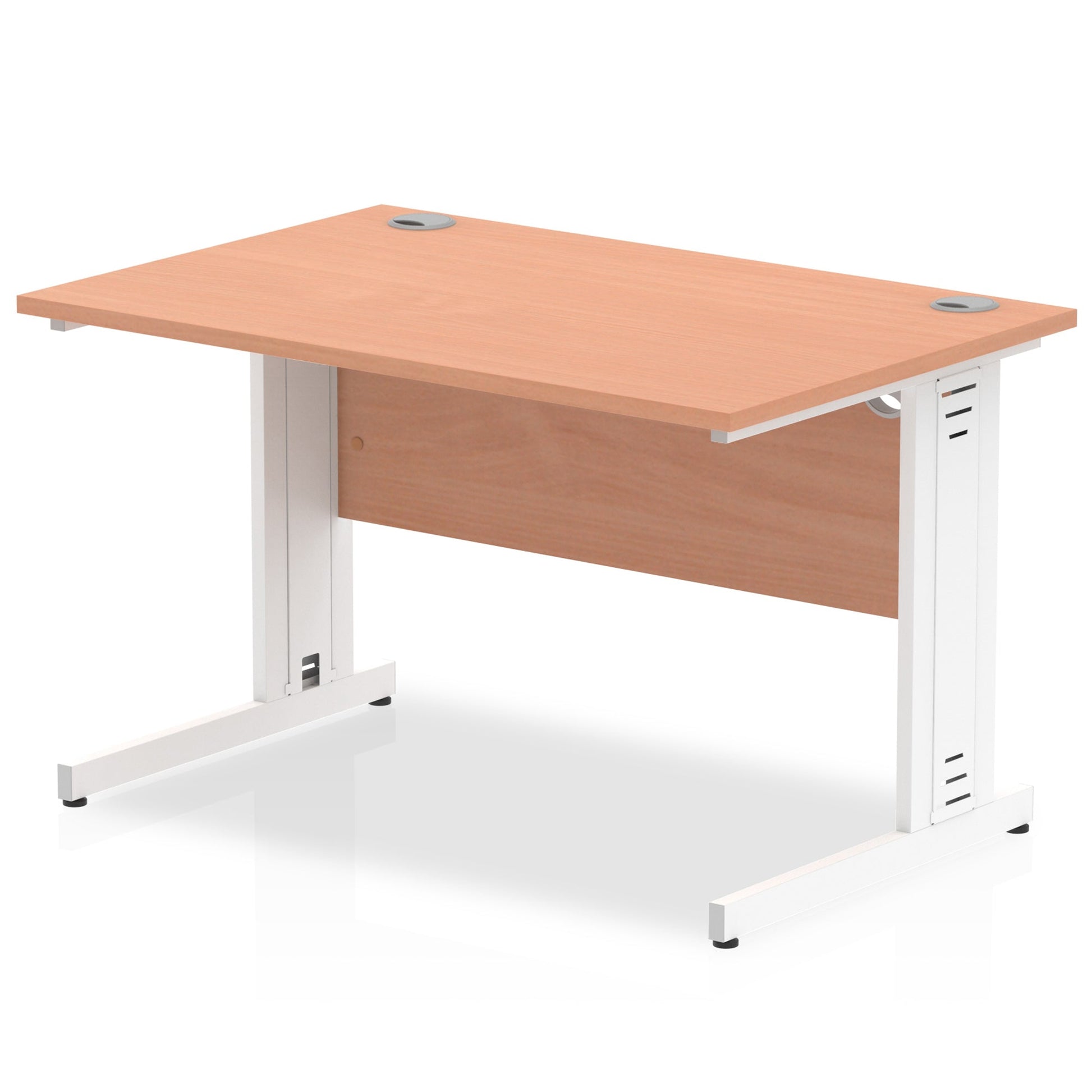 Office furniture impulse-120mm-straight-desk-cable-managed-leg Dynamic  White Colour Beech 