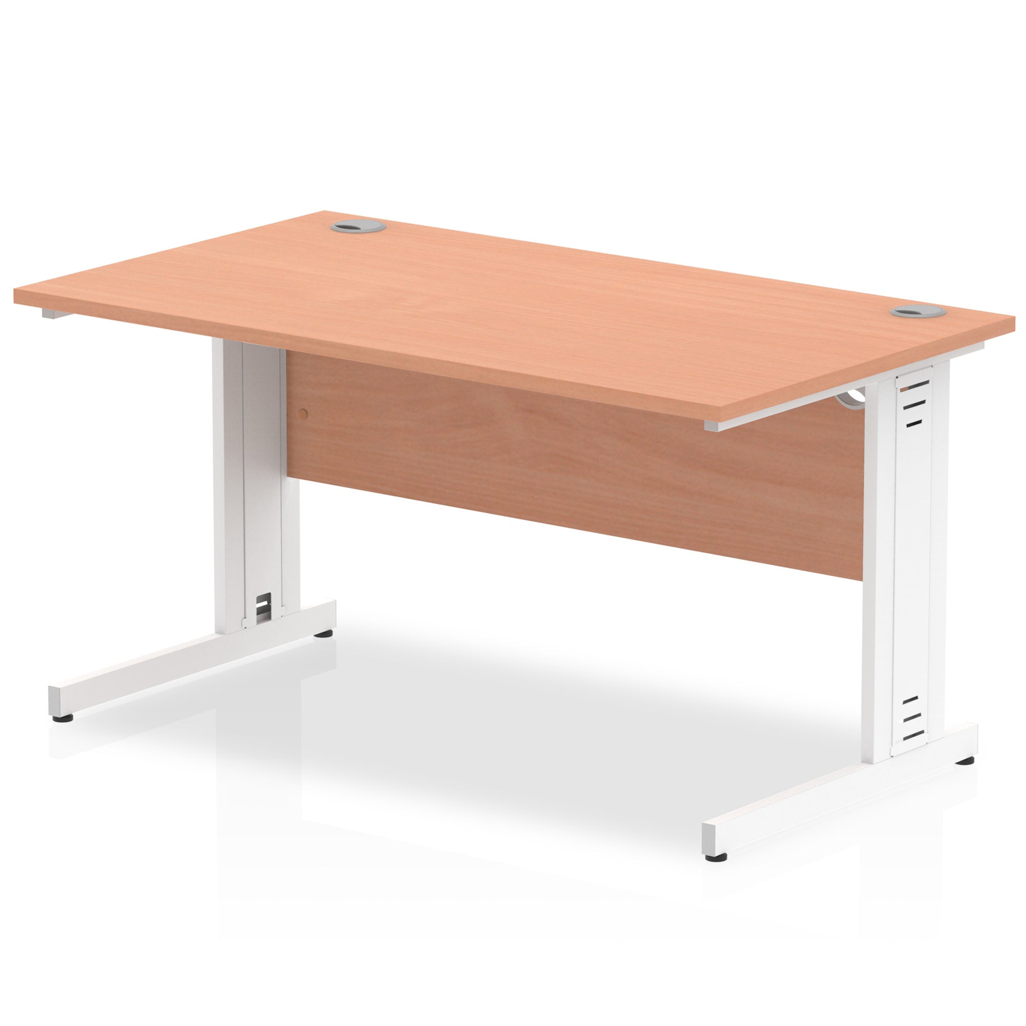 Office furniture impulse-140mm-straight-desk-cable-managed-leg Dynamic  White Colour Beech 