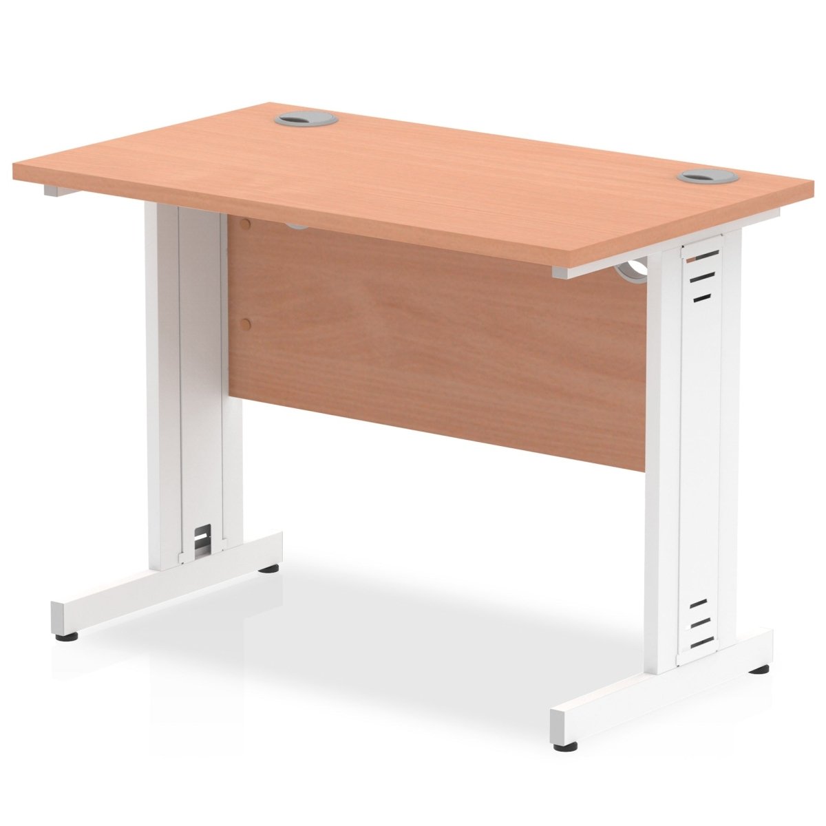 Office furniture impulse-100mm-slimline-desk-cable-managed-leg Dynamic  White Colour Beech 