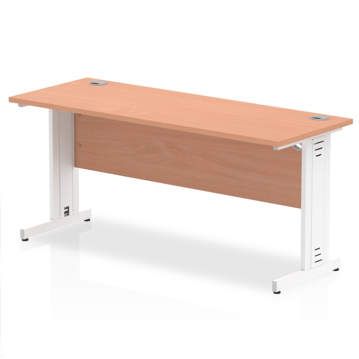 Office furniture impulse-160mm-slimline-desk-cable-managed-leg Dynamic  White Colour Beech 
