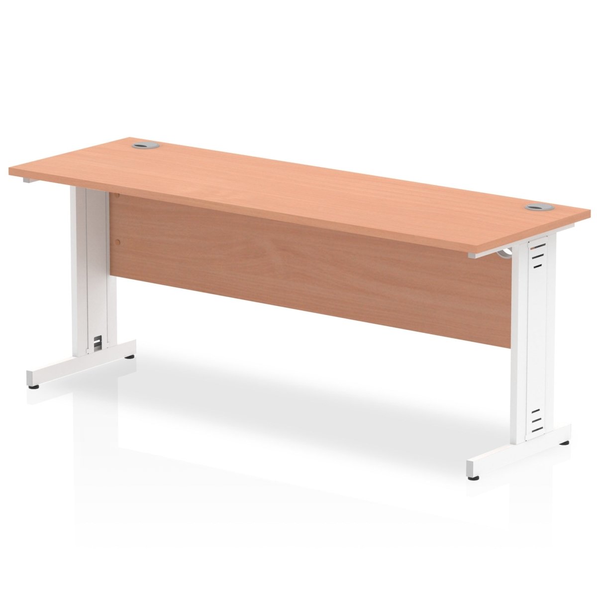 Office furniture impulse-180mm-slimline-desk-cable-managed-leg Dynamic  White Colour Beech 