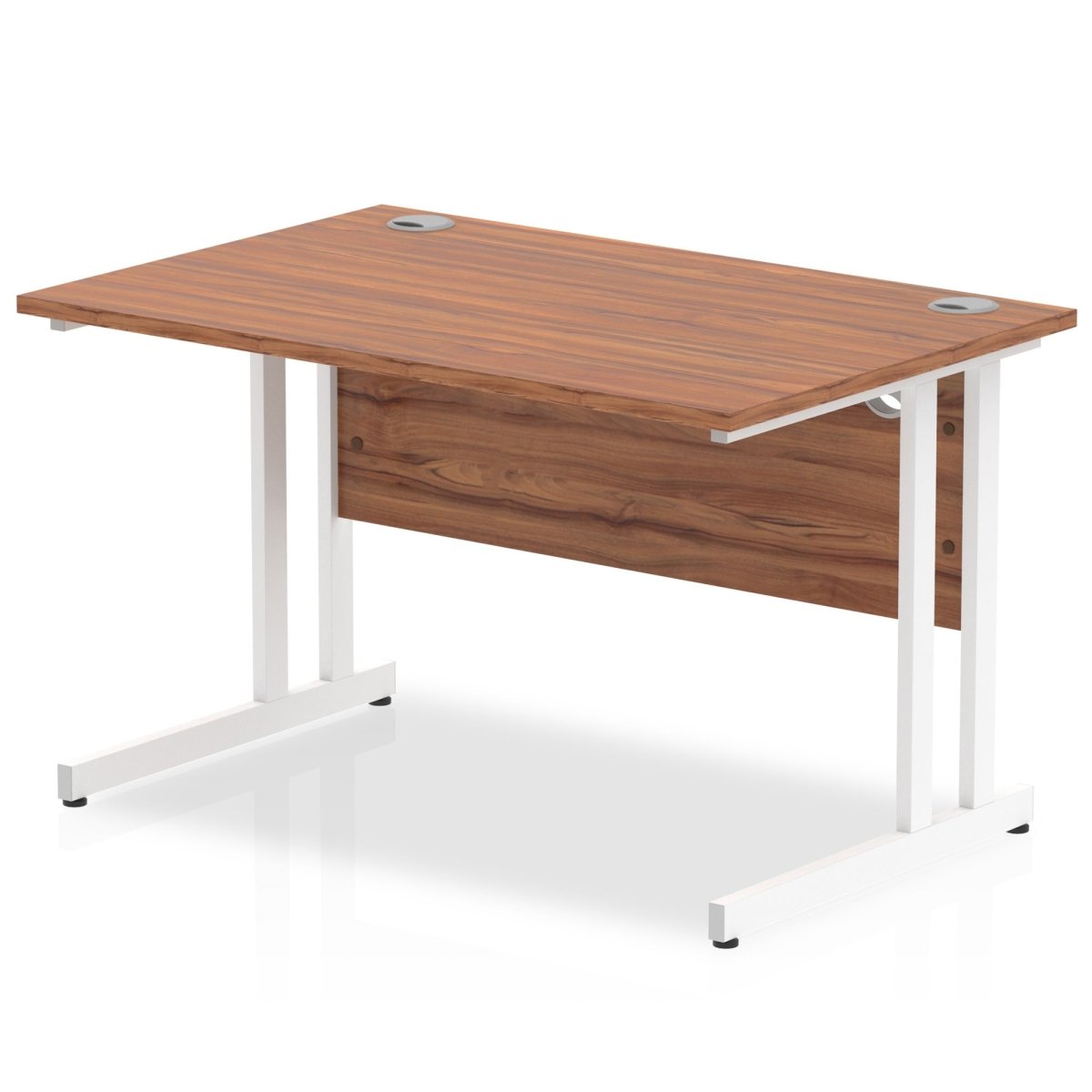 Office furniture impulse-120mm-straight-desk-cantilever-leg Dynamic  White Colour Walnut 
