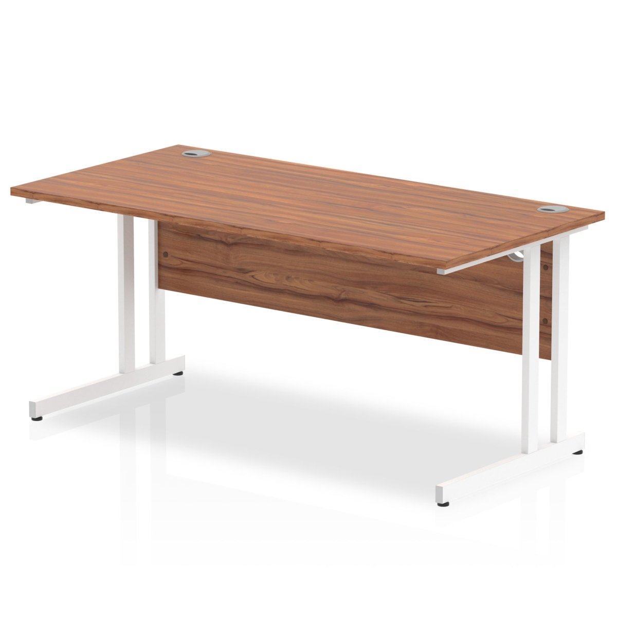 Office furniture impulse-160mm-straight-desk-cantilever-leg Dynamic  White Colour Walnut 