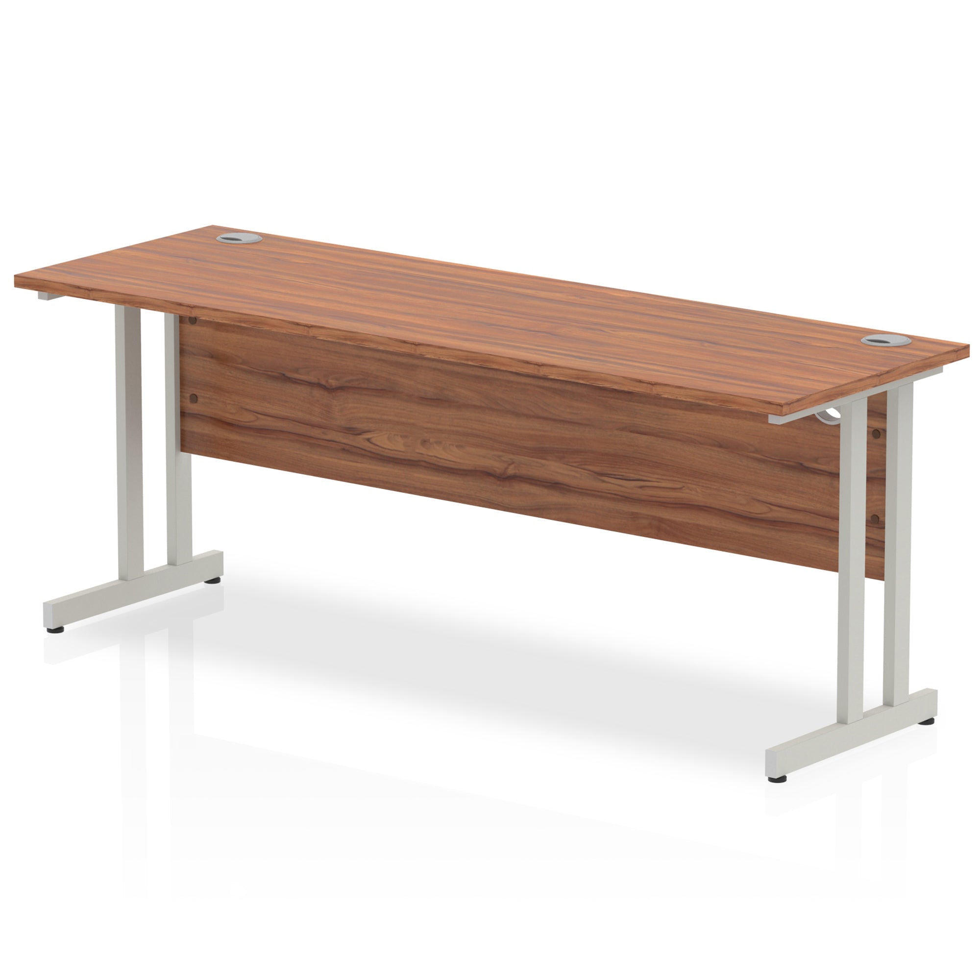 Office furniture impulse-180mm-slimline-desk-cantilever-leg Dynamic  Silver Colour Walnut 