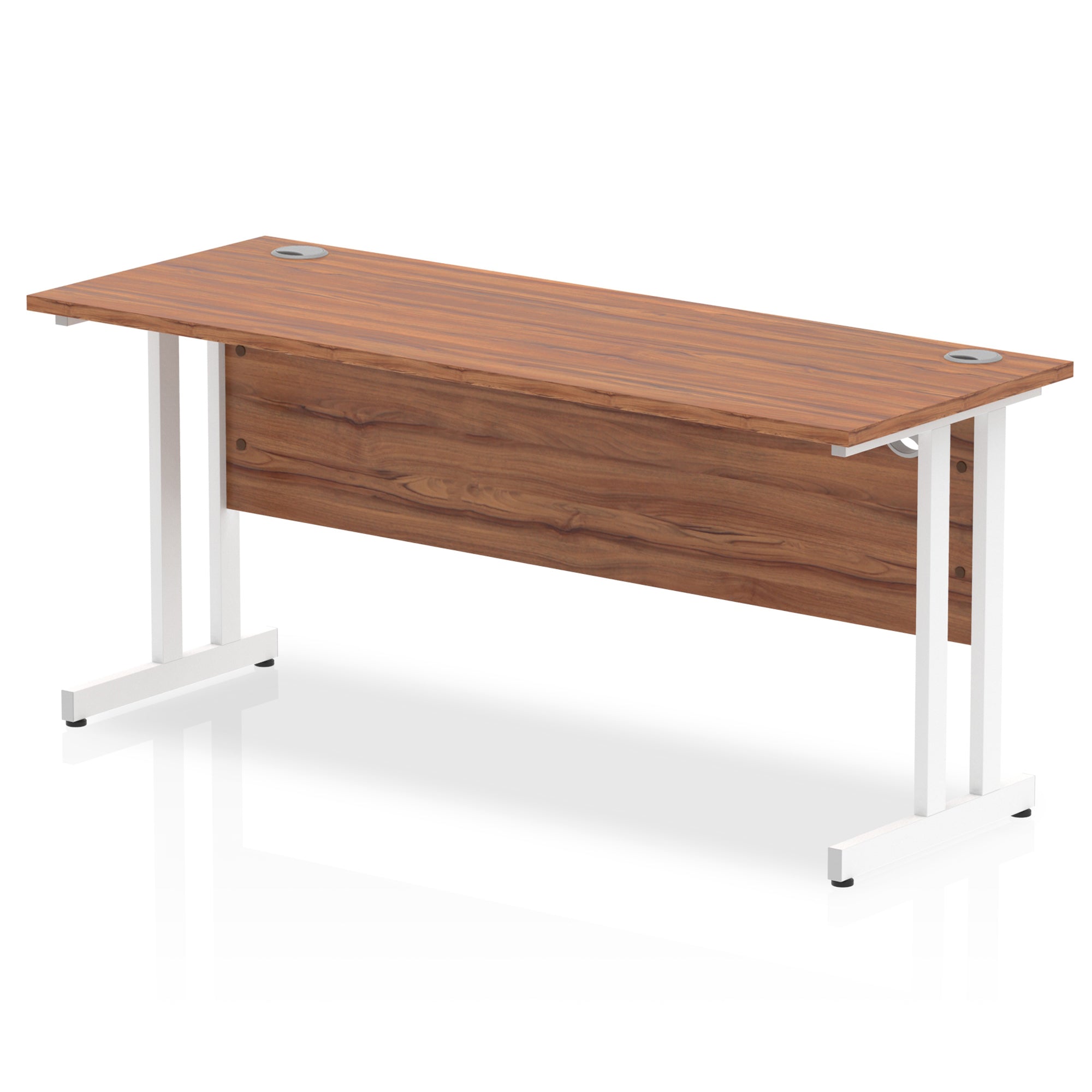 Office furniture impulse-160mm-slimline-desk-cantilever-leg Dynamic  White Colour Walnut 