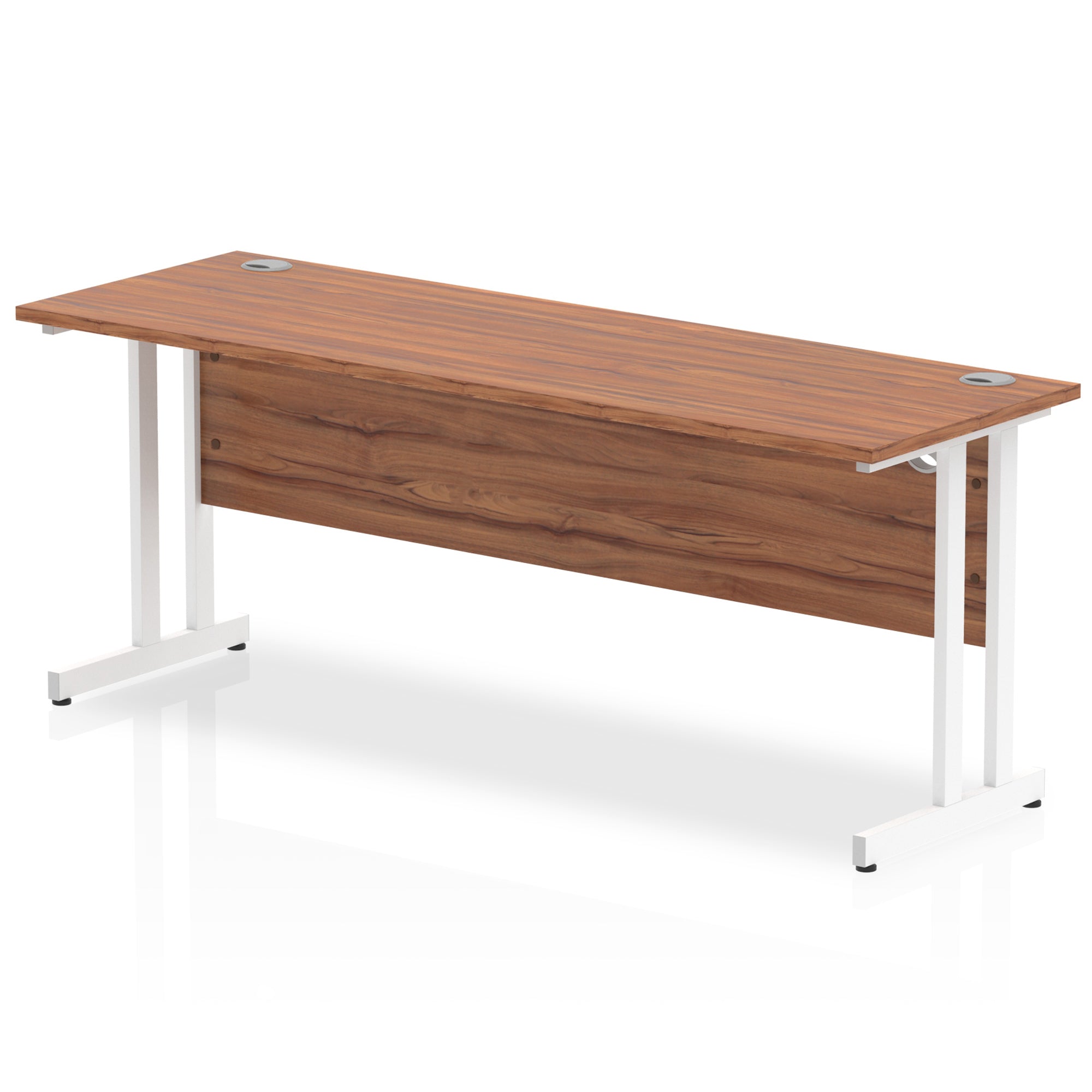 Office furniture impulse-180mm-slimline-desk-cantilever-leg Dynamic  White Colour Walnut 
