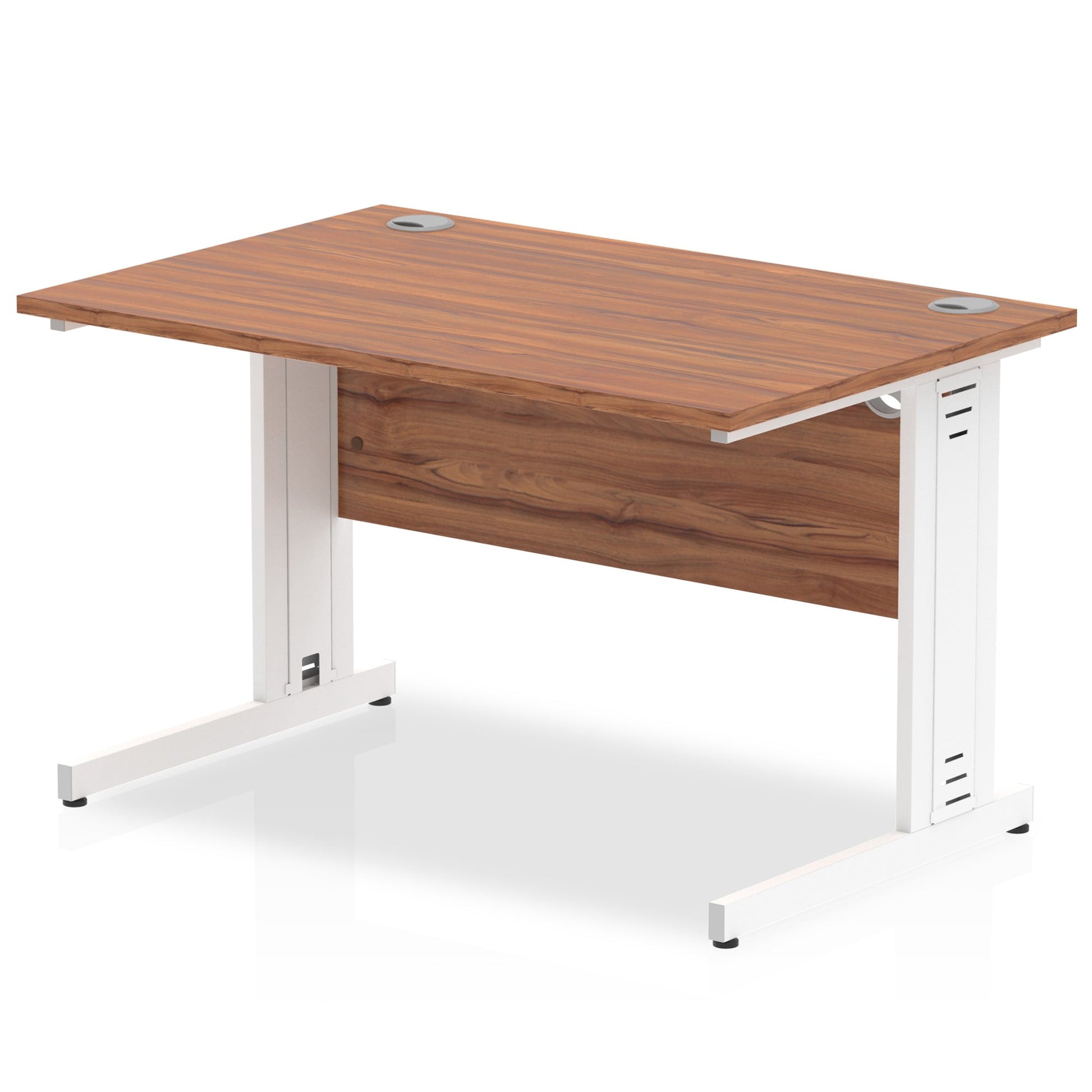 Office furniture impulse-120mm-straight-desk-cable-managed-leg Dynamic  White Colour Walnut 