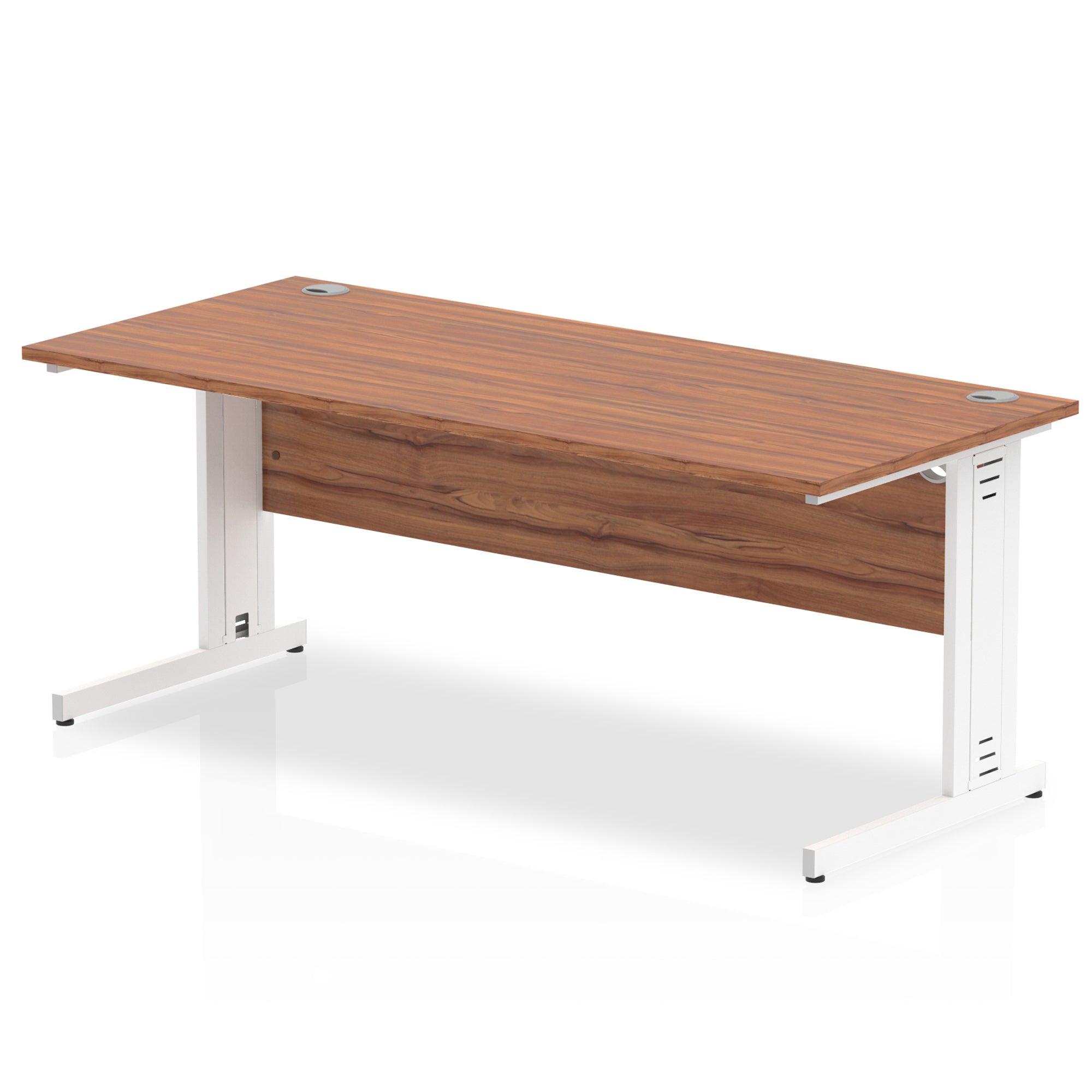 Office furniture impulse-180mm-straight-desk-cable-managed-leg Dynamic  White Colour Walnut 