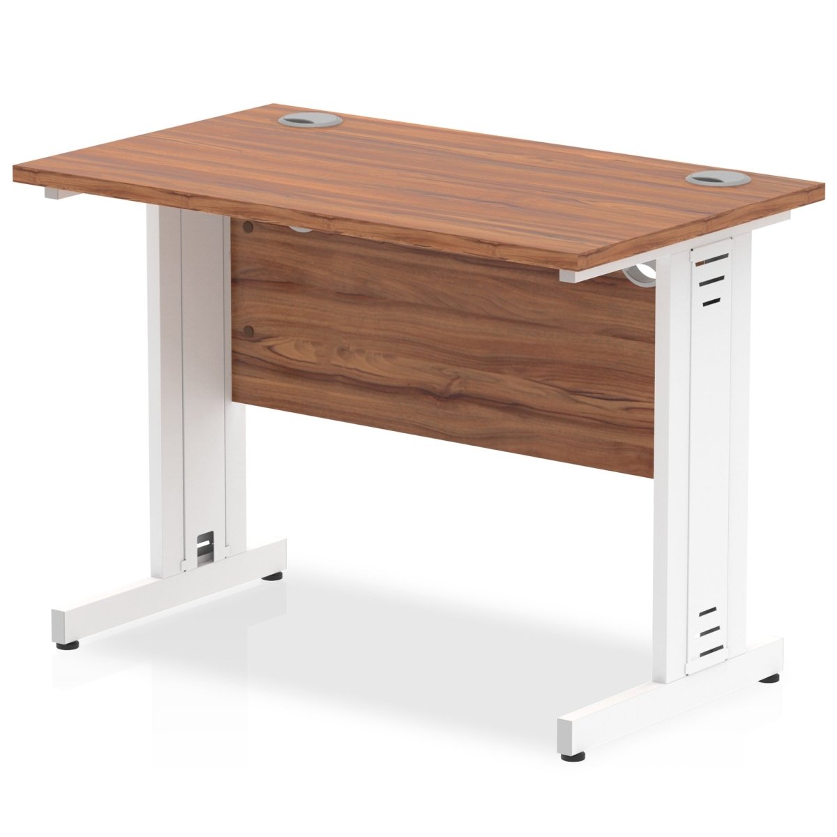 Office furniture impulse-100mm-slimline-desk-cable-managed-leg Dynamic  Silver Colour White 