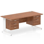 Office furniture impulse-160mm-cable-managed-straight-desk-with-fixed-pedestal Dynamic  OAK Desk Colour 2 Drawer 