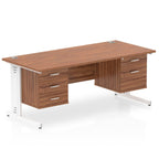 impulse-180mm-cable-managed-straight-desk-with-fixed-pedestal Dynamic  OAK Desk Colour 2 Drawer & 3 Drawer 