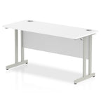 Office furniture impulse-140mm-slimline-desk-cantilever-leg Dynamic  Silver Colour White 