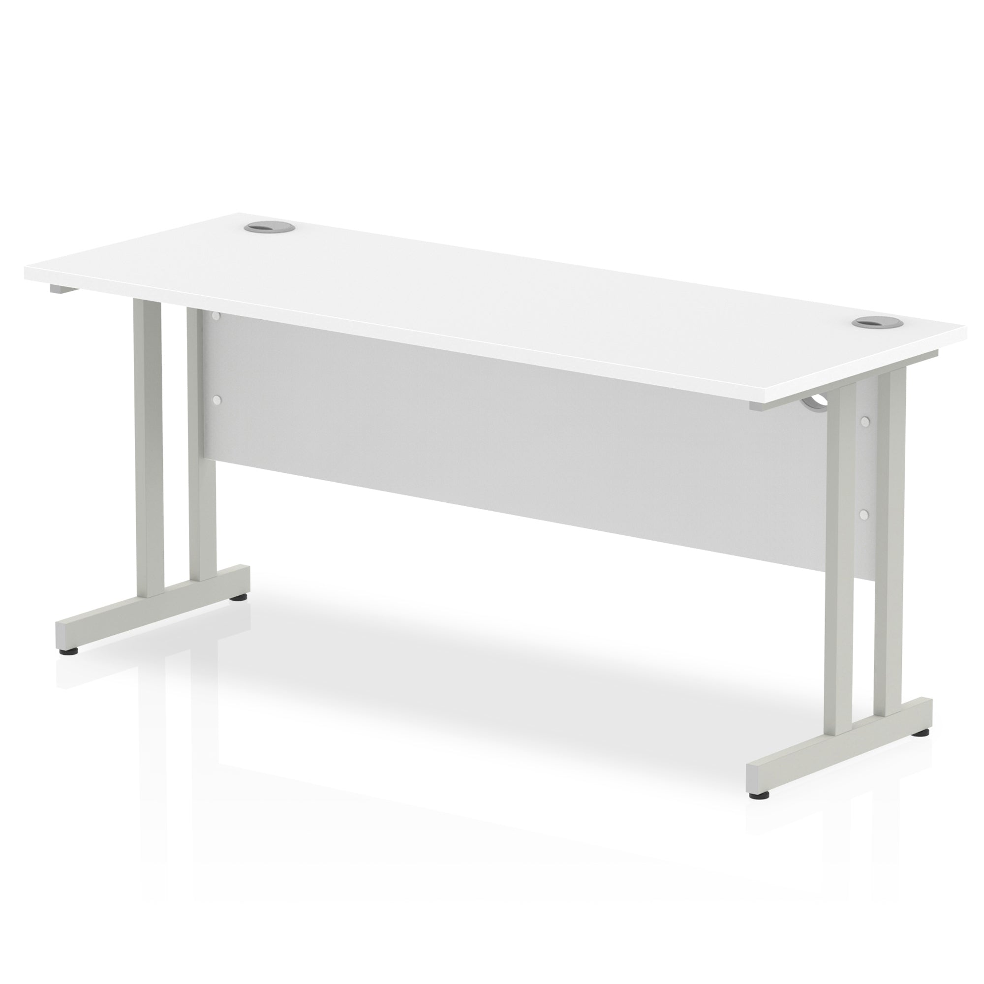 Office furniture impulse-160mm-slimline-desk-cantilever-leg Dynamic  Silver Colour White 