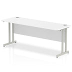 Office furniture impulse-180mm-slimline-desk-cantilever-leg Dynamic  Silver Colour White 