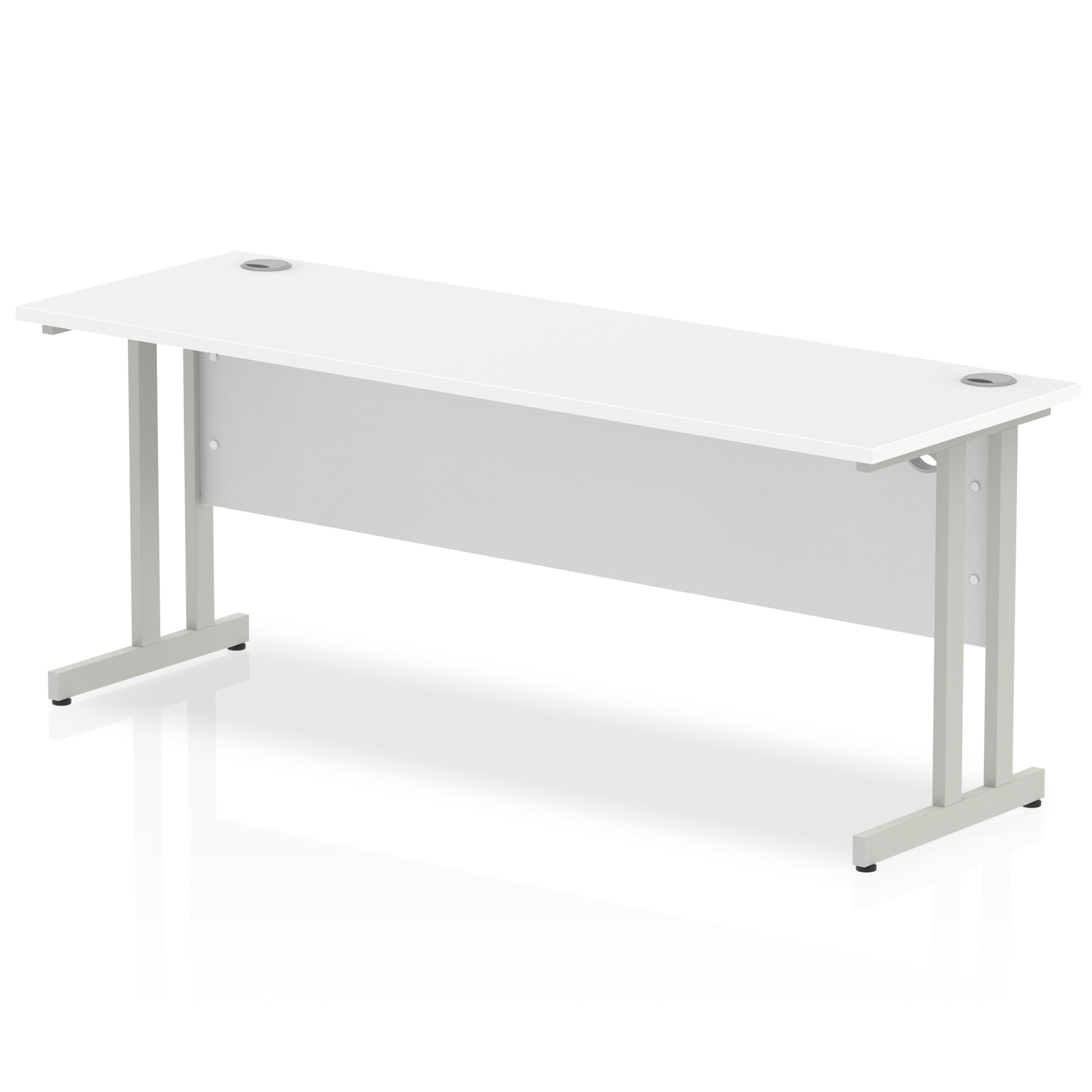 Office furniture impulse-180mm-slimline-desk-cantilever-leg Dynamic  Silver Colour White 