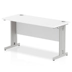 Office furniture impulse-140mm-slimline-desk-cable-managed-leg Dynamic  Silver Colour White 