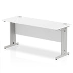Office furniture impulse-160mm-slimline-desk-cable-managed-leg Dynamic  Silver Colour White 