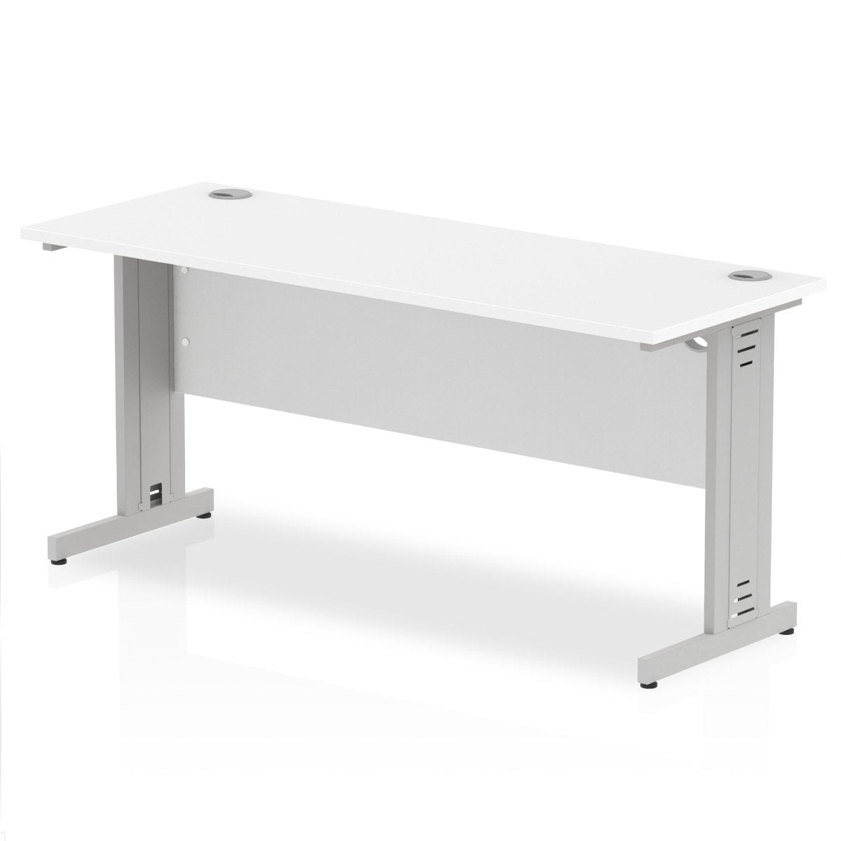 Office furniture impulse-160mm-slimline-desk-cable-managed-leg Dynamic  Silver Colour White 