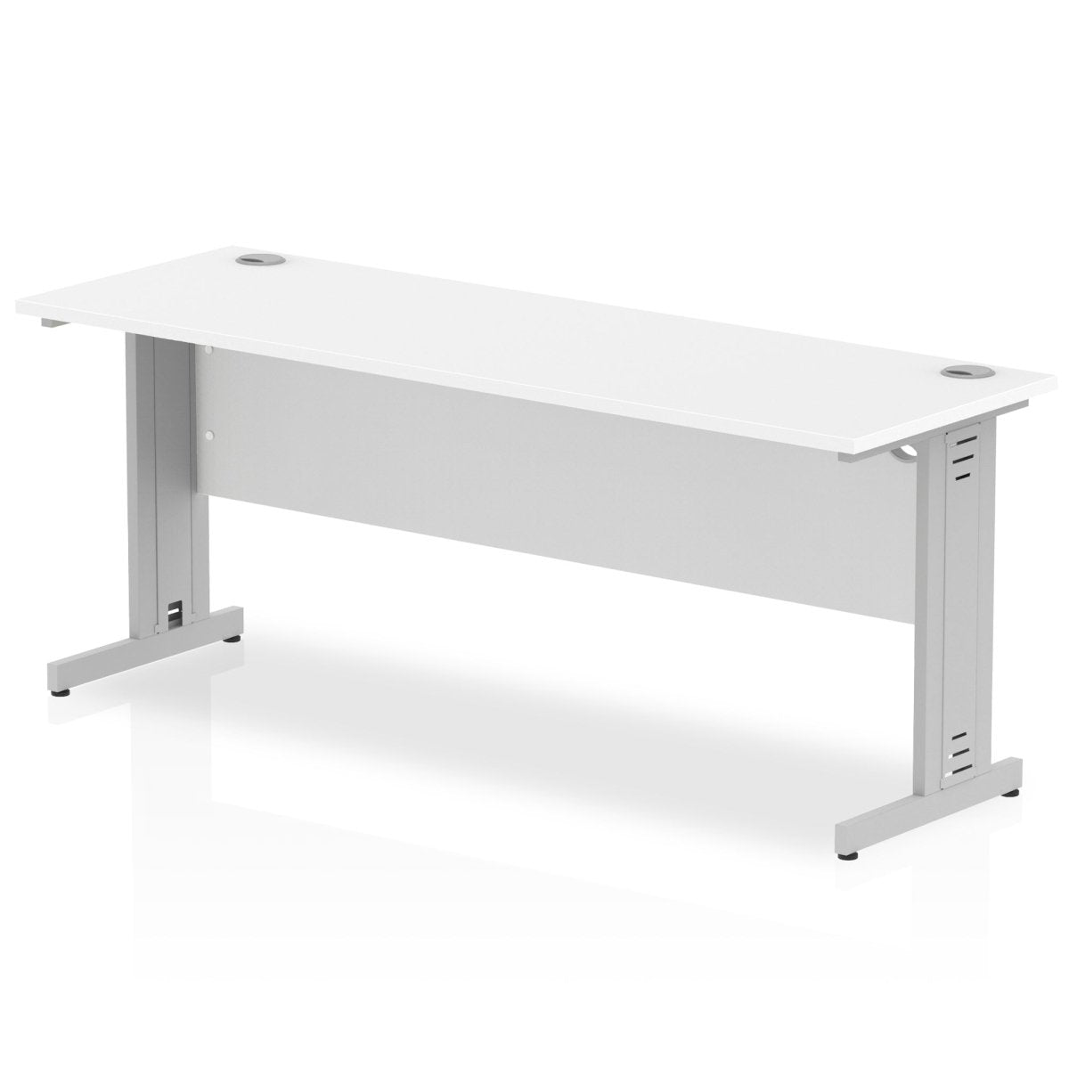 Office furniture impulse-180mm-slimline-desk-cable-managed-leg Dynamic  Silver Colour White 
