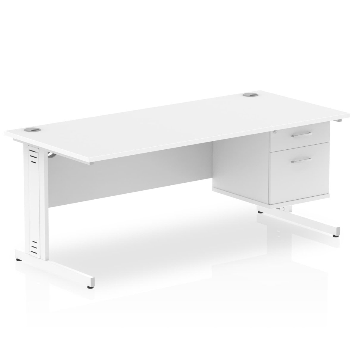 Office furniture impulse-180mm-cable-managed-straight-desk-with-fixed-pedestal Dynamic  OAK Desk Colour 3 Drawer x2 