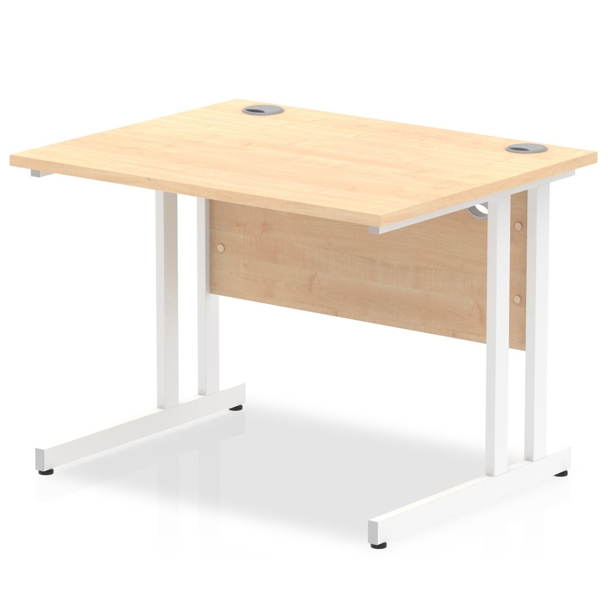 Office furniture impulse-100mm-straight-desk-cantilever-leg Dynamic  White Colour Maple 