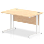Office furniture impulse-120mm-straight-desk-cantilever-leg Dynamic  White Colour Maple 