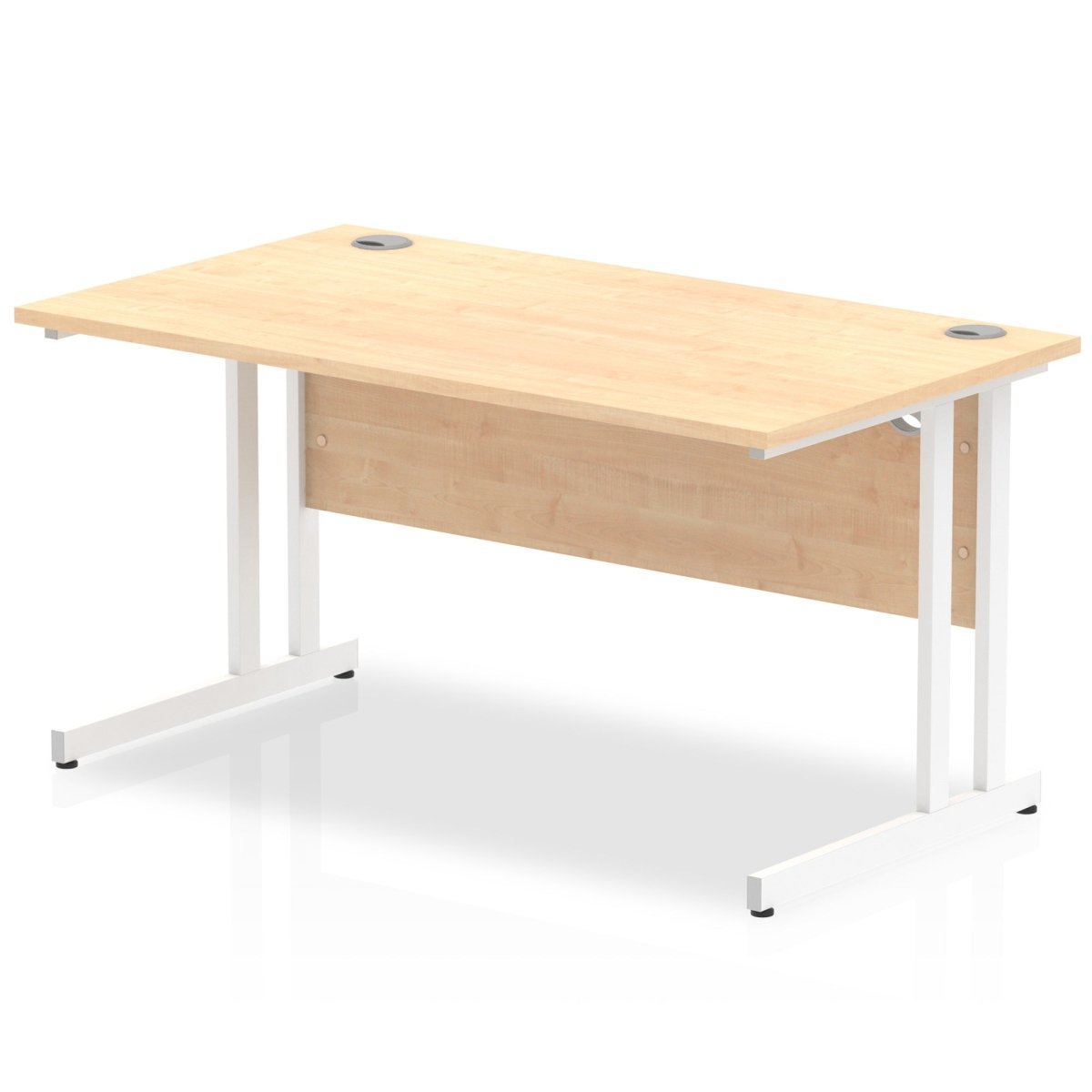 Office furniture impulse-140mm-straight-desk-cantilever-leg Dynamic  White Colour Maple 