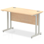 Office furniture impulse-120mm-slimline-desk-cantilever-leg Dynamic  Silver Colour Maple 
