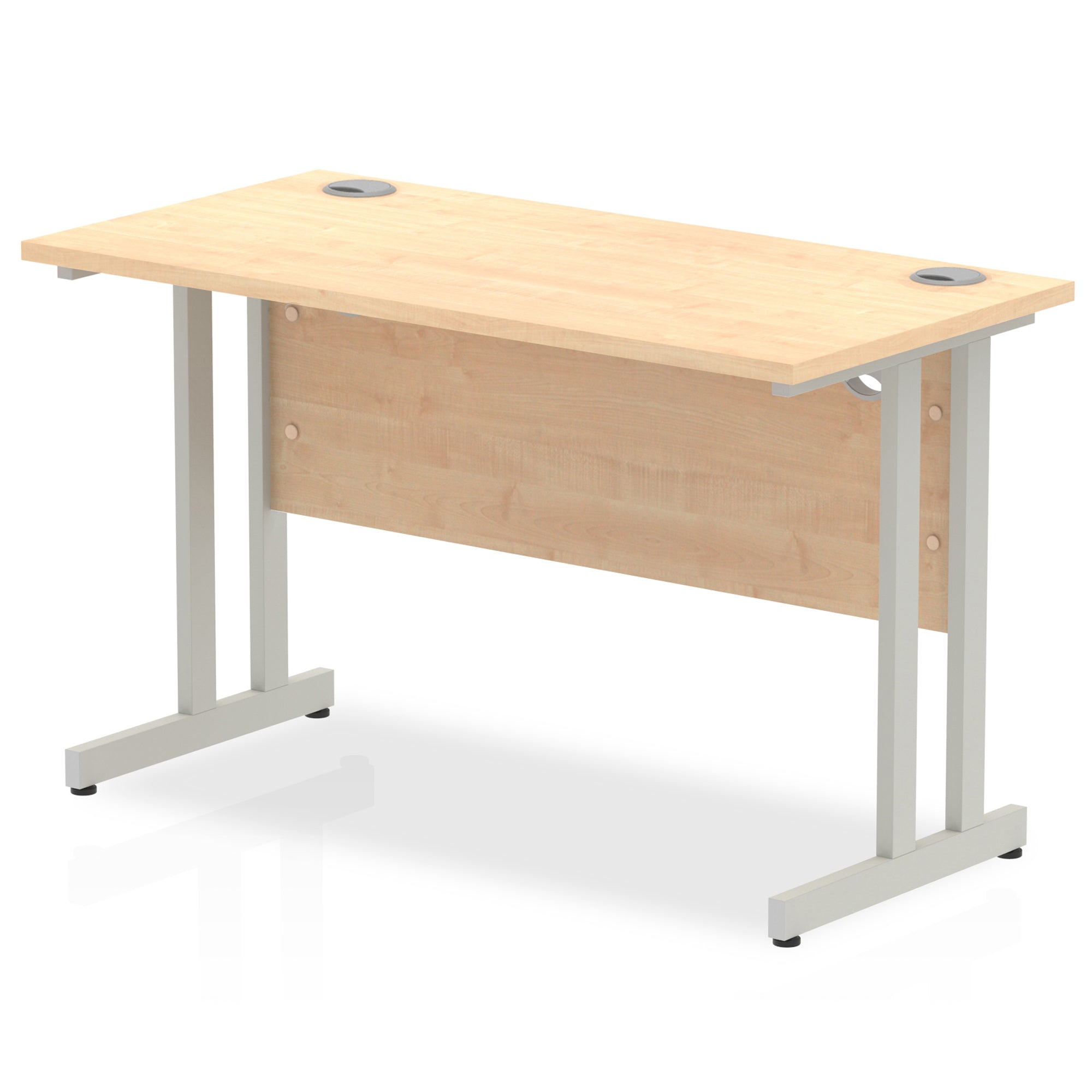 Office furniture impulse-120mm-slimline-desk-cantilever-leg Dynamic  Silver Colour Maple 