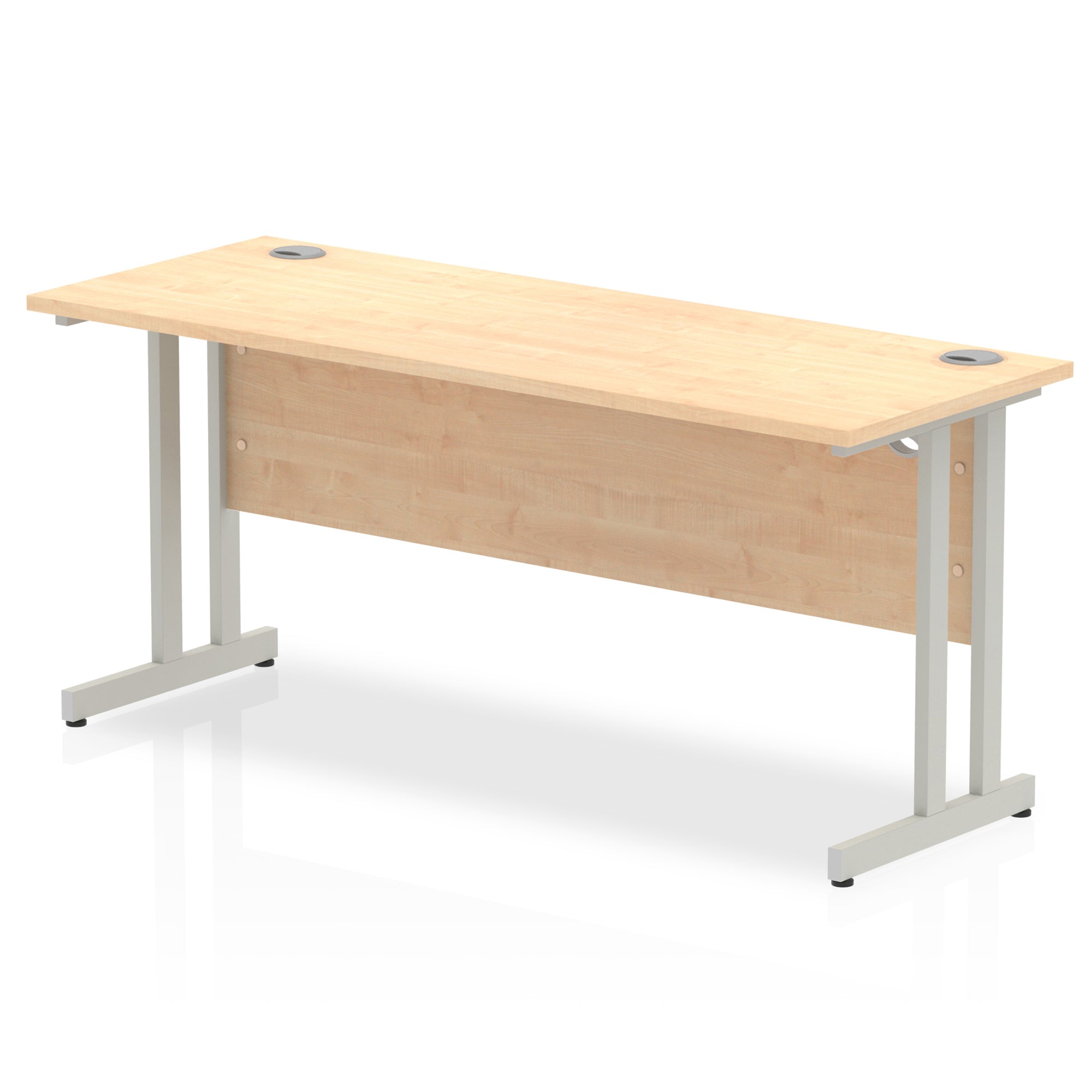 Office furniture impulse-160mm-slimline-desk-cantilever-leg Dynamic  Silver Colour Maple 