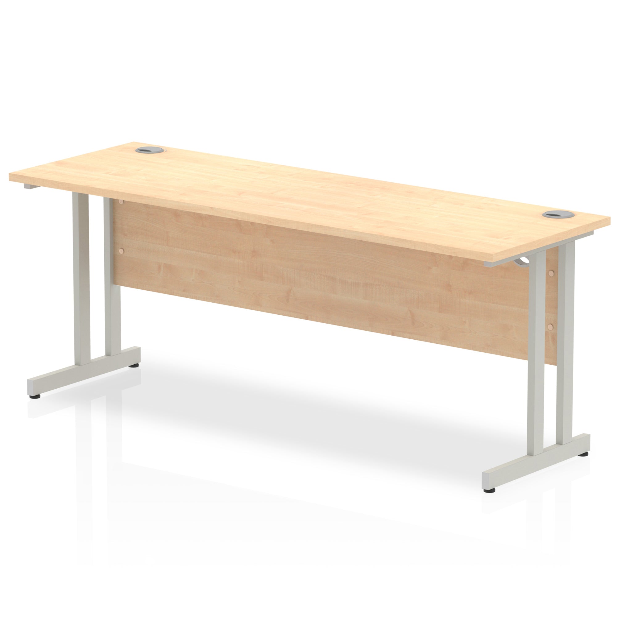 Office furniture impulse-180mm-slimline-desk-cantilever-leg Dynamic  Silver Colour Maple 