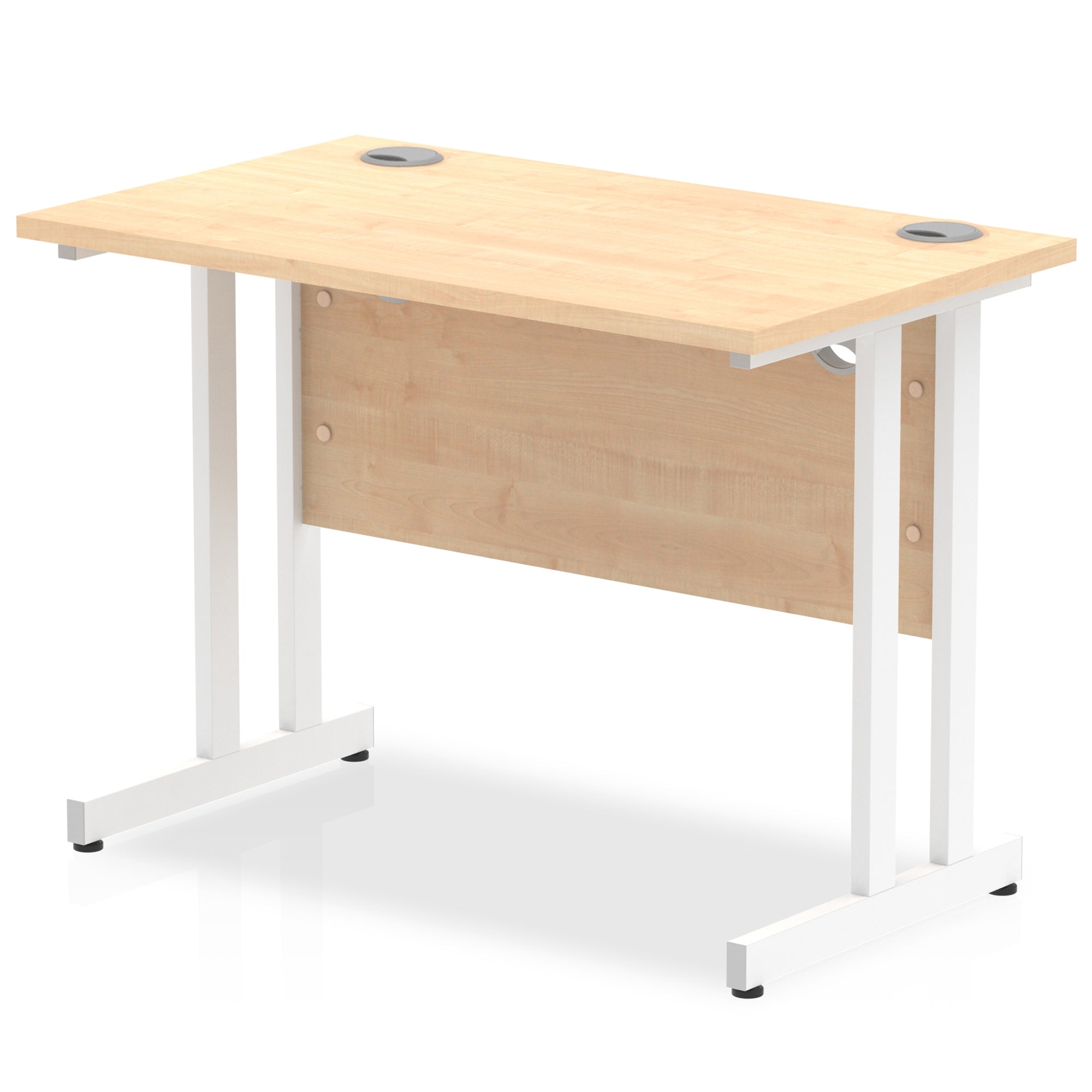 Office furniture impulse-100mm-slimline-desk-cantilever-leg Dynamic  White Colour Maple 