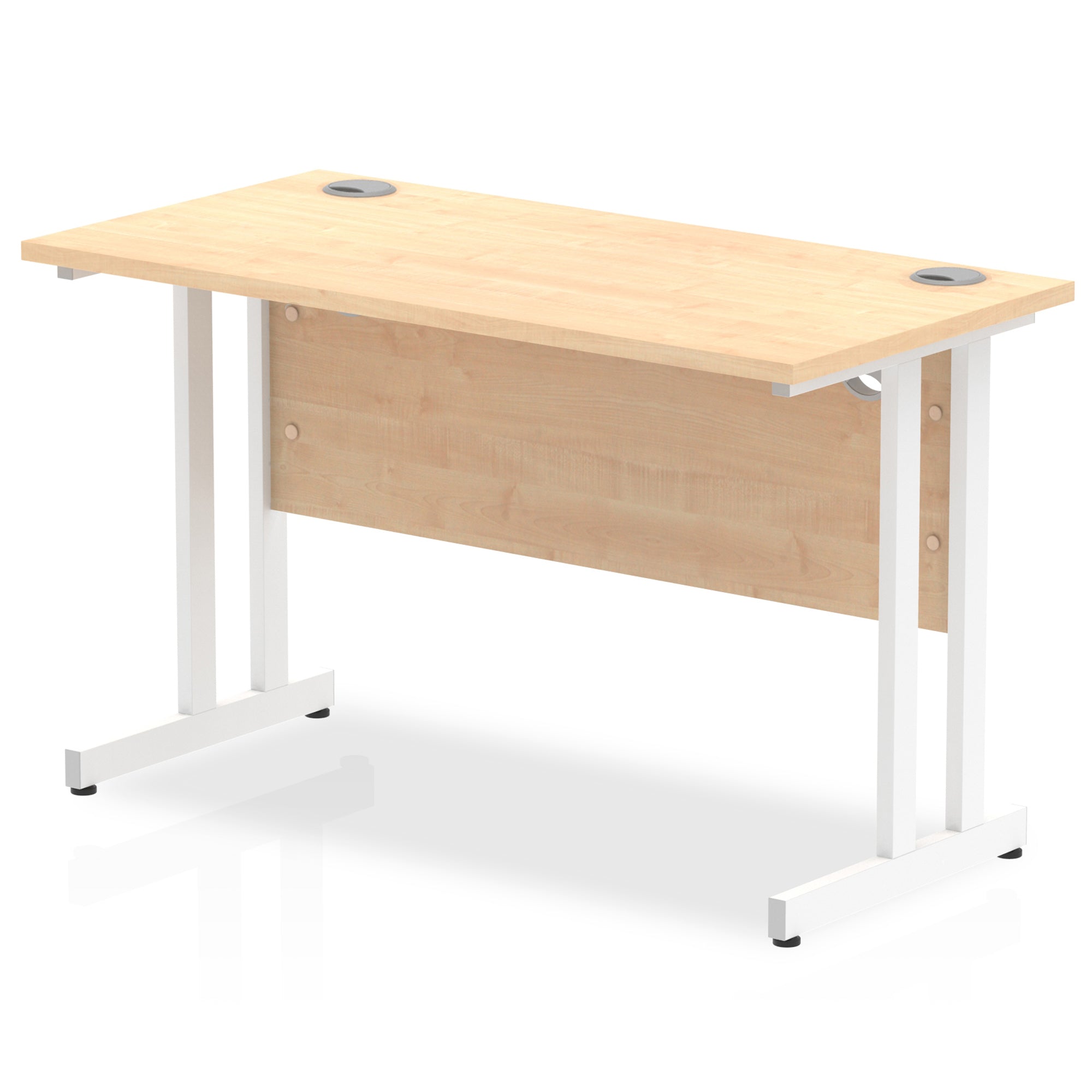 Office furniture impulse-120mm-slimline-desk-cantilever-leg Dynamic  White Colour Maple 