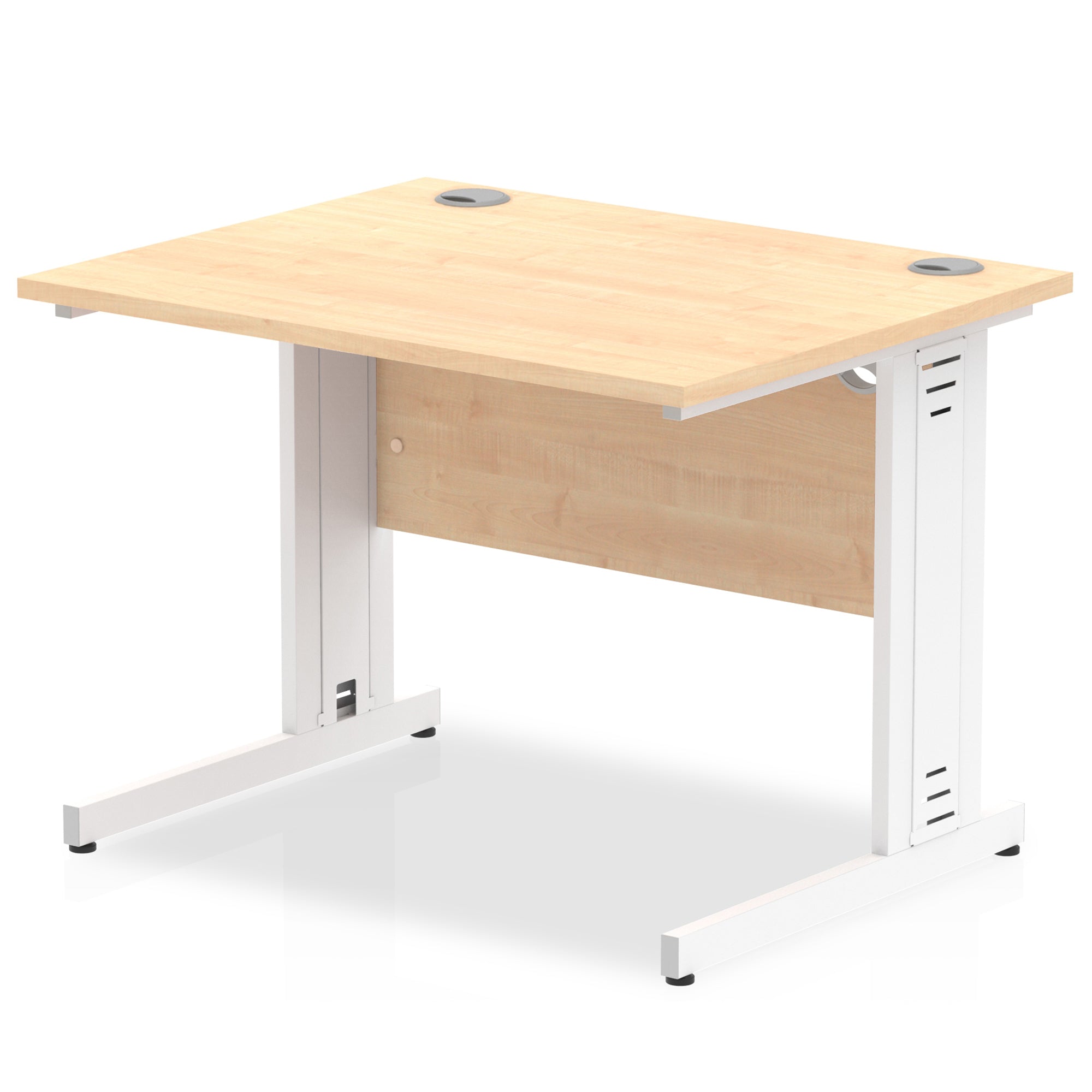 Office furniture impulse-100mm-straight-desk-cable-managed-leg Dynamic  White Colour Maple 