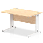Office furniture impulse-120mm-straight-desk-cable-managed-leg Dynamic  White Colour Maple 