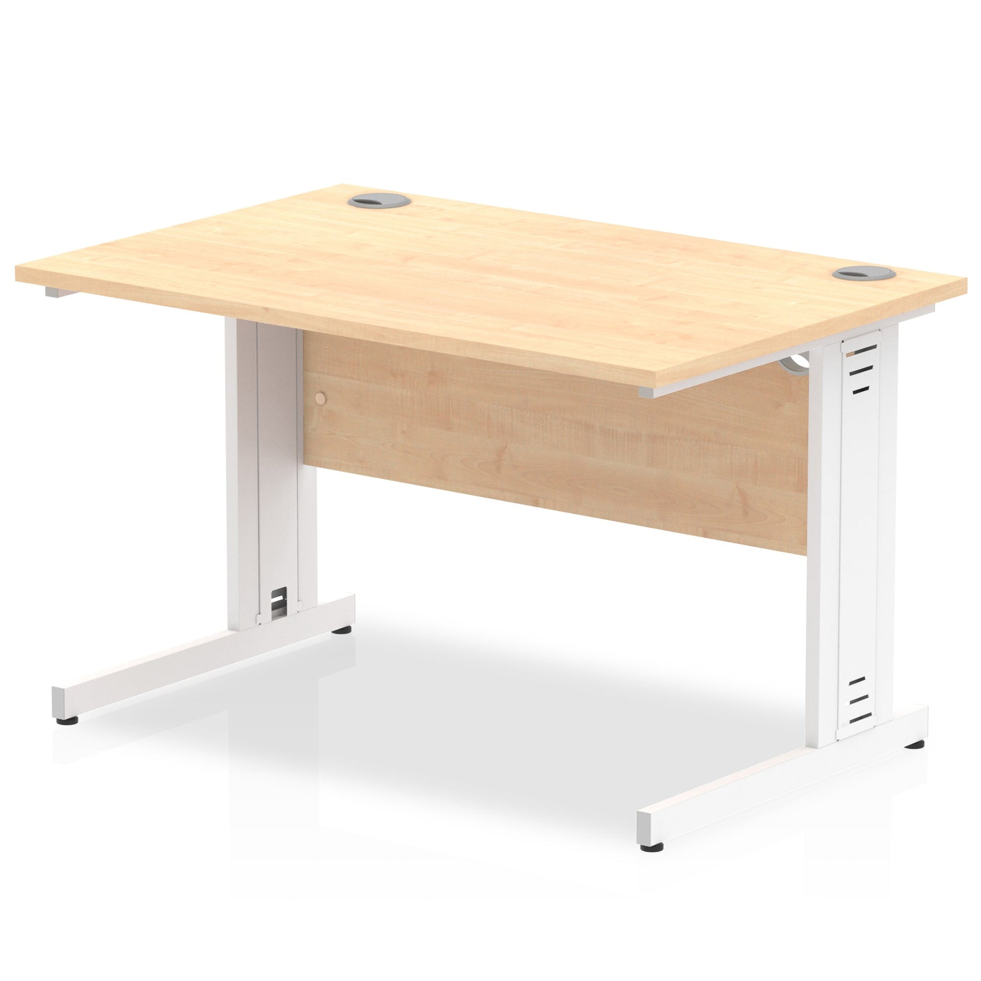 Office furniture impulse-120mm-straight-desk-cable-managed-leg Dynamic  White Colour Maple 