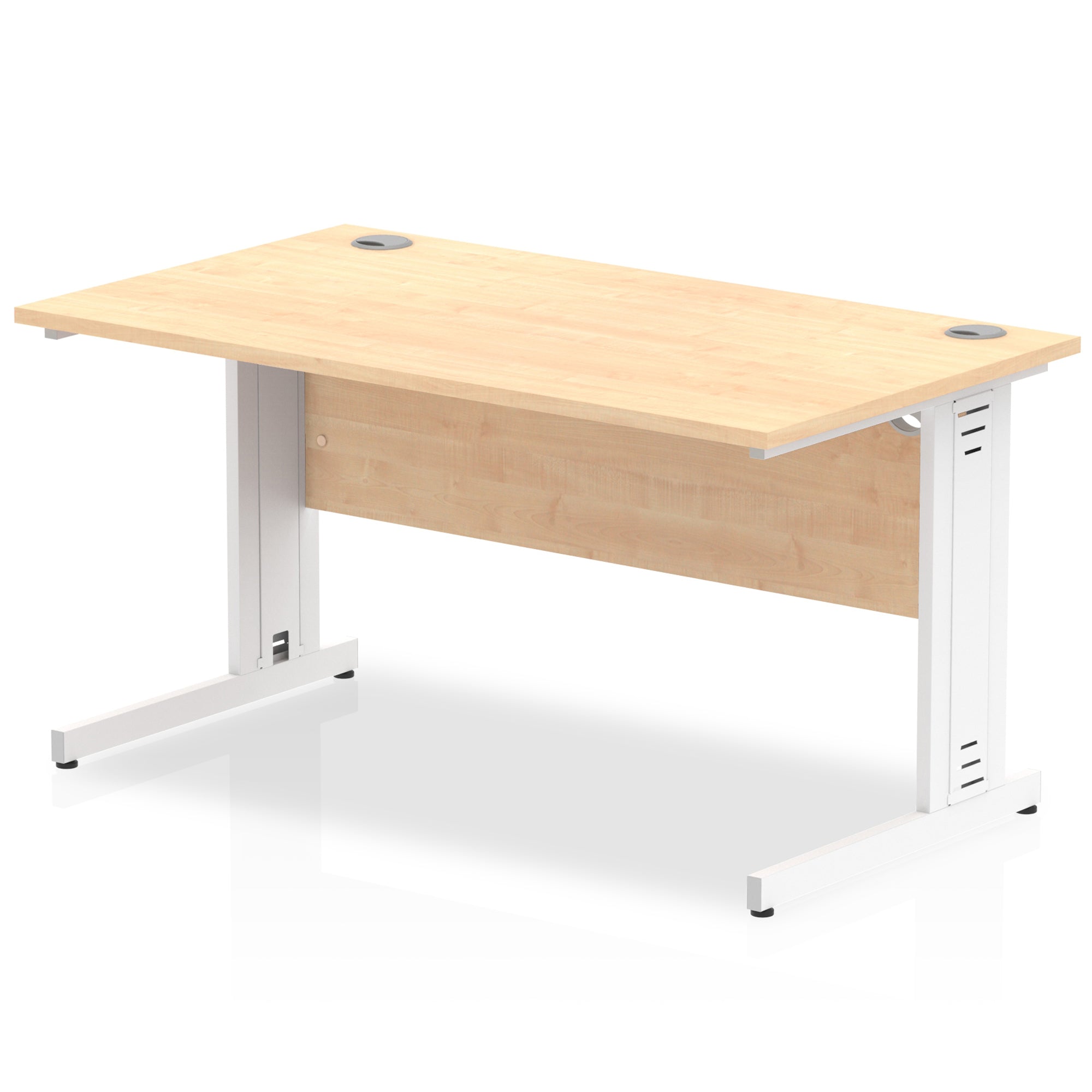 Office furniture impulse-140mm-straight-desk-cable-managed-leg Dynamic  White Colour Maple 