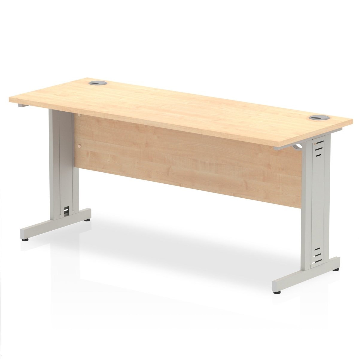 Office furniture impulse-160mm-slimline-desk-cable-managed-leg Dynamic  Silver Colour Maple 