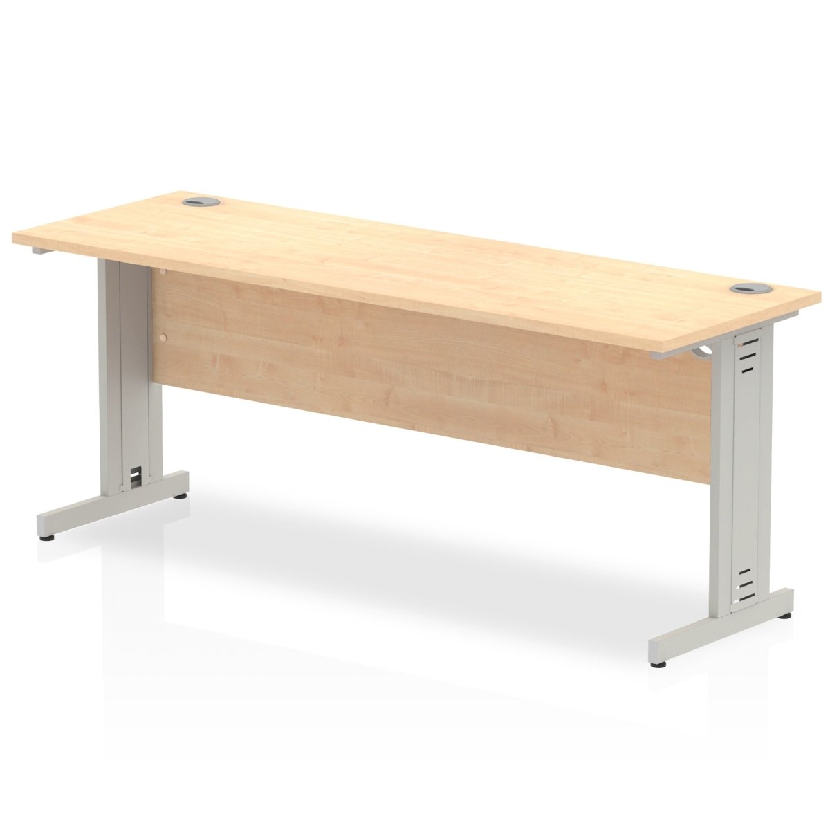 Office furniture impulse-180mm-slimline-desk-cable-managed-leg Dynamic  Silver Colour Maple 
