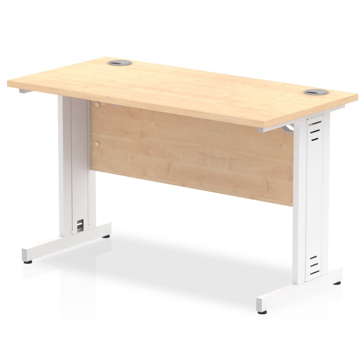 Office furniture impulse-120mm-slimline-desk-cable-managed-leg Dynamic  White Colour Maple 
