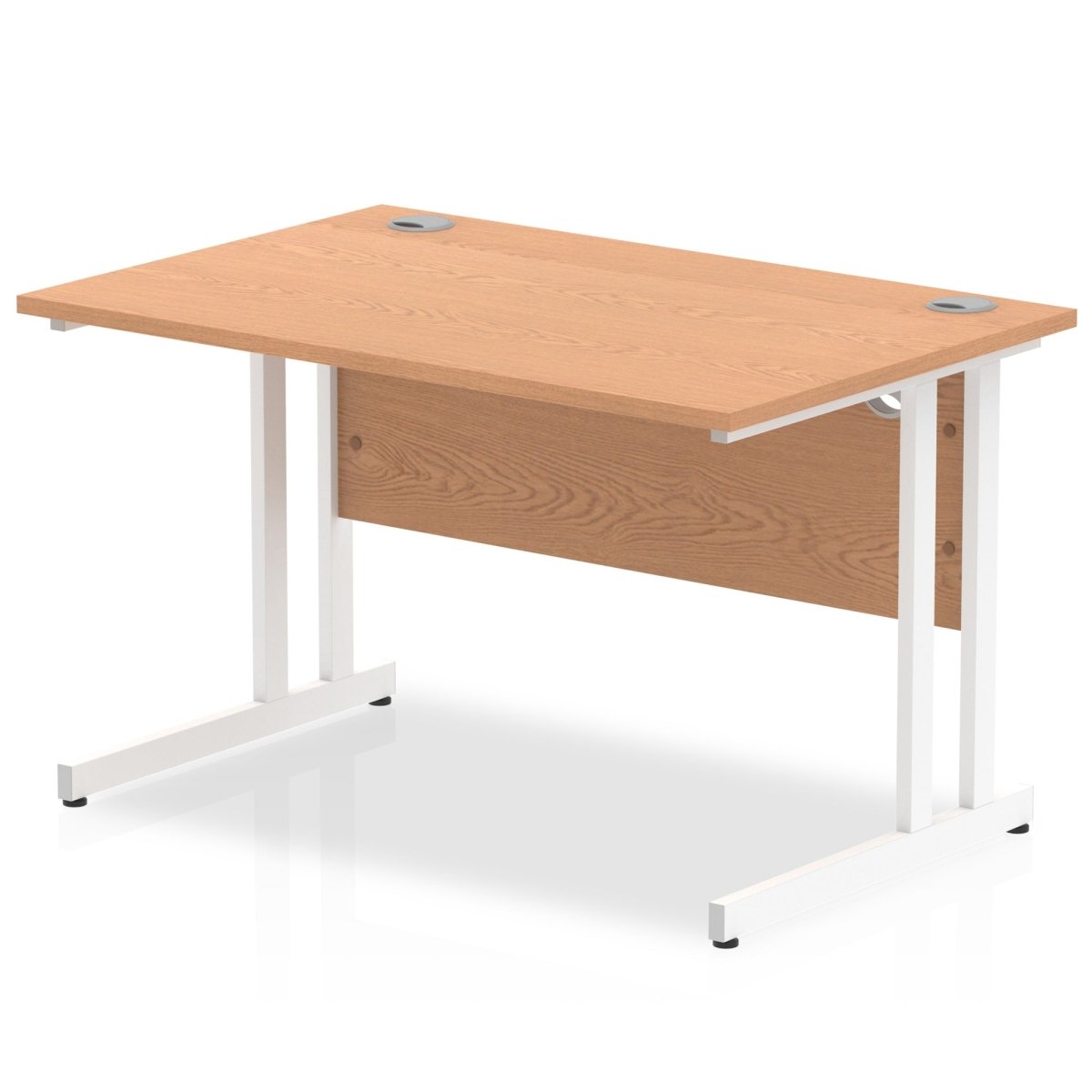 Office furniture impulse-120mm-straight-desk-cantilever-leg Dynamic  White Colour Oak 