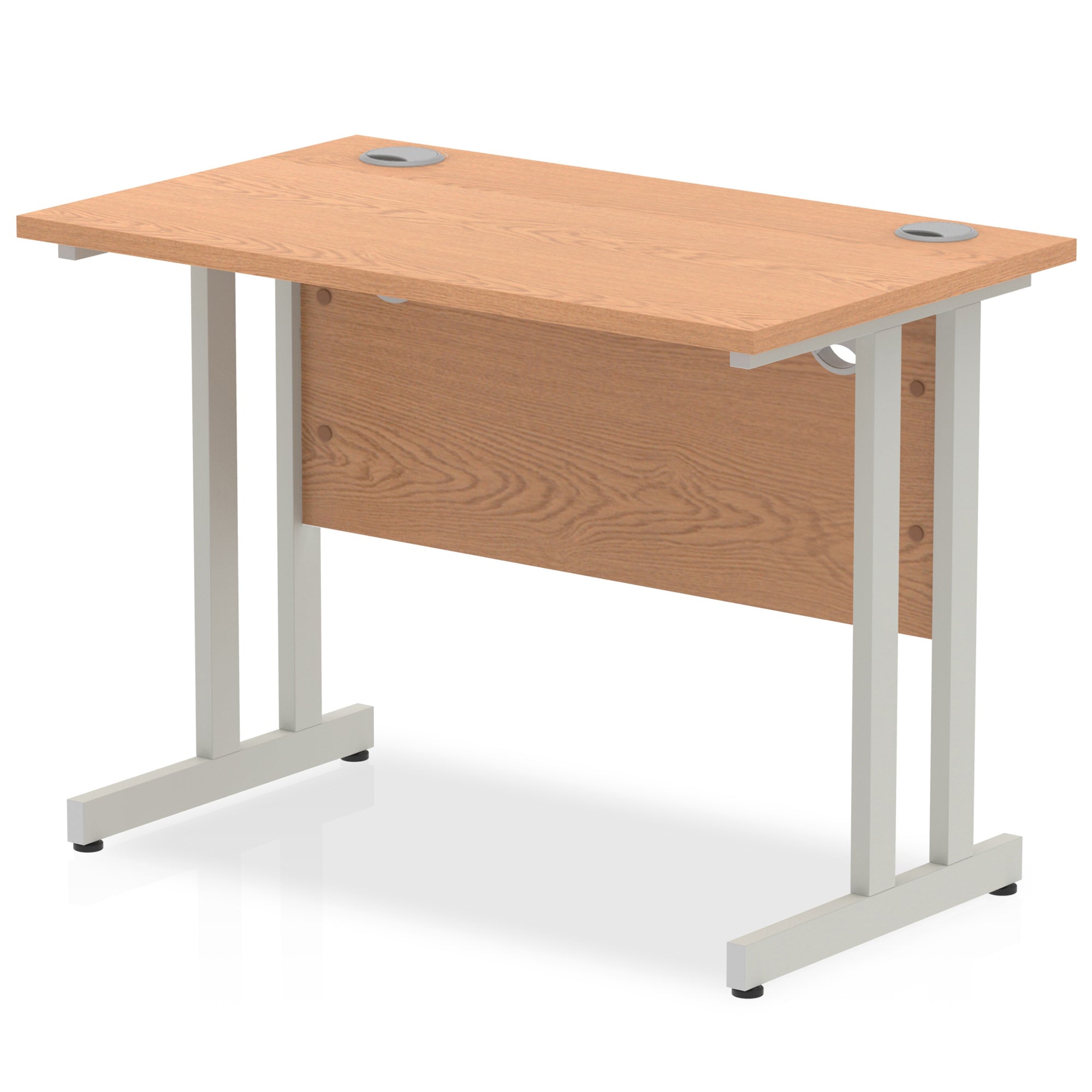 Office furniture impulse-100mm-slimline-desk-cantilever-leg Dynamic  Silver Colour Oak 
