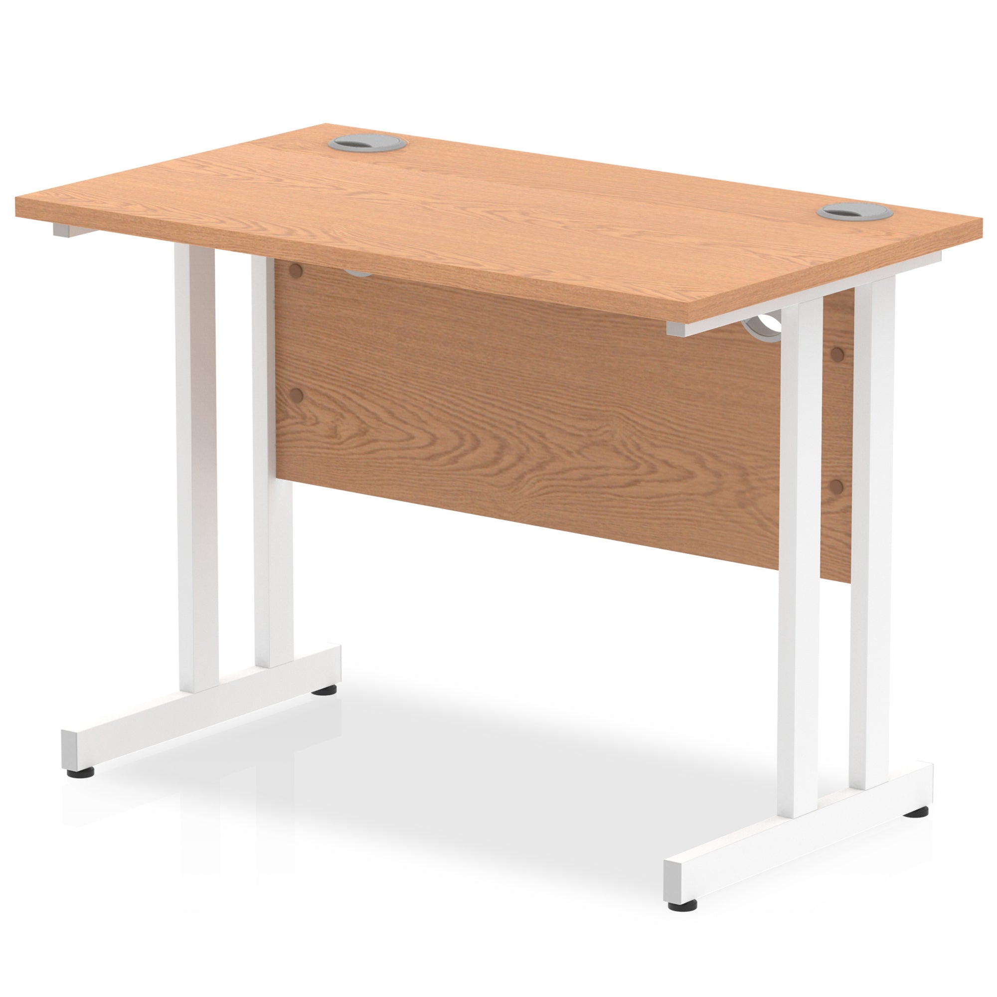 Office furniture impulse-100mm-slimline-desk-cantilever-leg Dynamic  White Colour Oak 