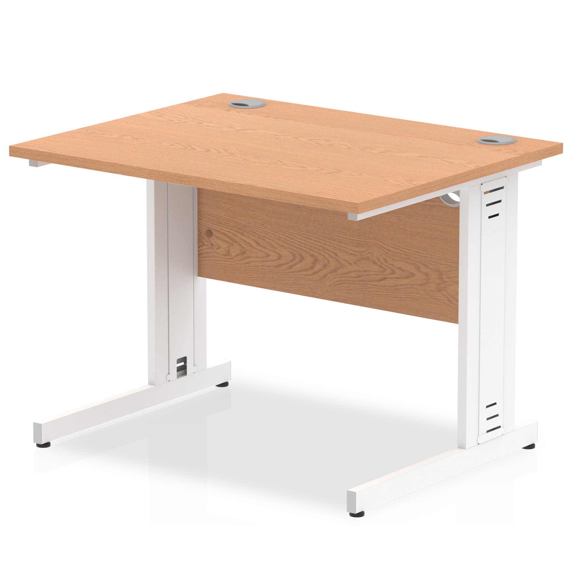 Office furniture impulse-100mm-straight-desk-cable-managed-leg Dynamic  White Colour Oak 