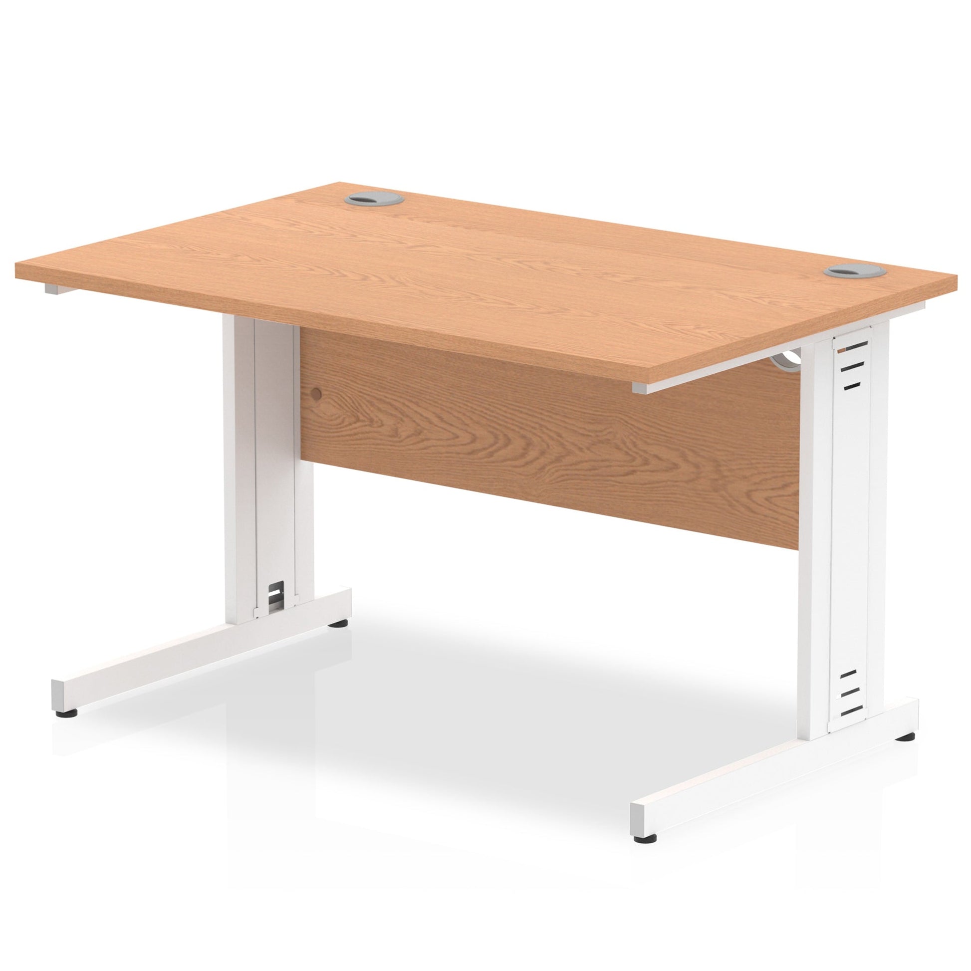 Office furniture impulse-120mm-straight-desk-cable-managed-leg Dynamic  White Colour Oak 