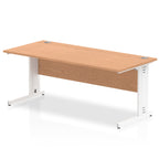 Office furniture impulse-180mm-straight-desk-cable-managed-leg Dynamic  White Colour Oak 