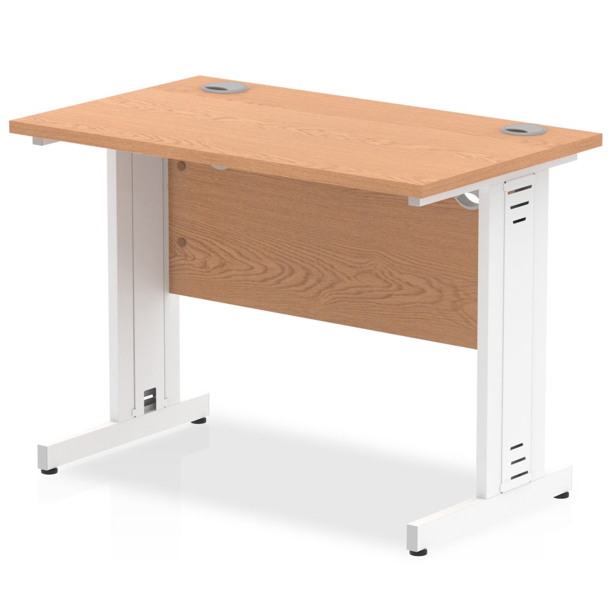 Office furniture impulse-100mm-slimline-desk-cable-managed-leg Dynamic  Silver Colour Walnut 