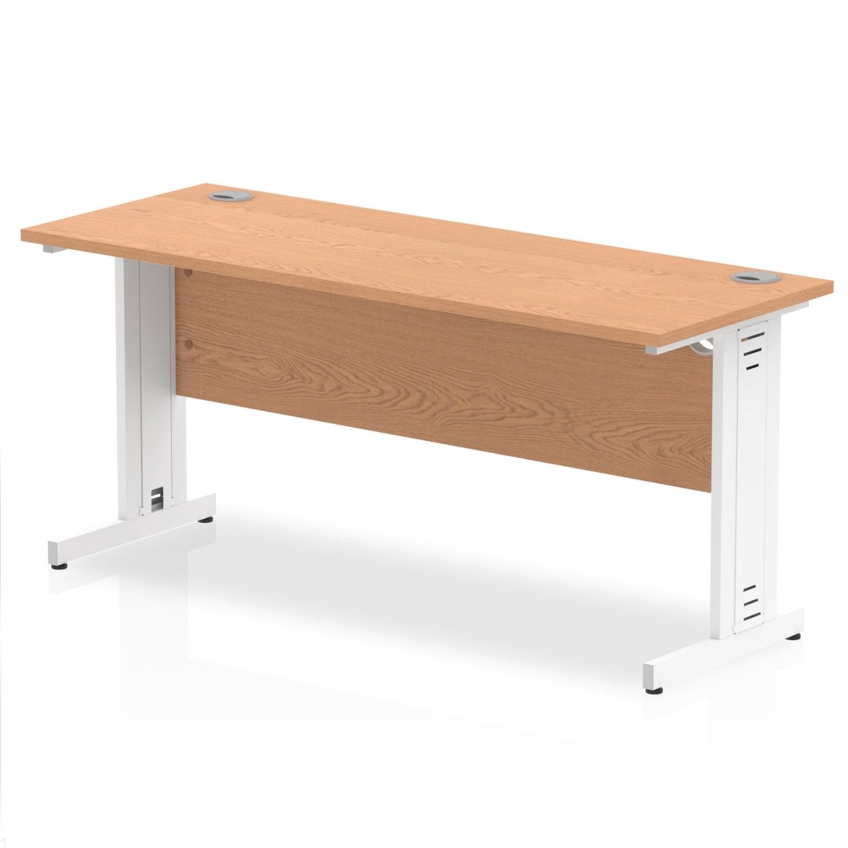Office furniture impulse-160mm-slimline-desk-cable-managed-leg Dynamic  White Colour Oak 